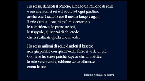 Ho sceso dandoti il braccio, il significato della poesia di Eugenio。